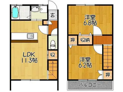 サンメゾン・N(2LDK/1階)の間取り写真