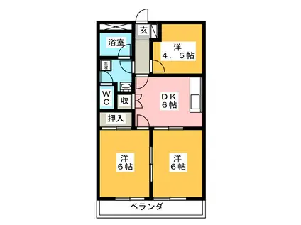 コーポロイヤル(3DK/2階)の間取り写真