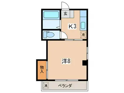 M・Tヴェラ(1K/3階)の間取り写真