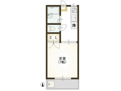コーポ長谷川(1K/1階)の間取り写真