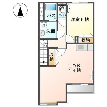 JR八高線 群馬藤岡駅 徒歩37分 2階建 築17年(1LDK/2階)の間取り写真