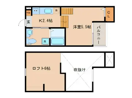 アクア東山(1K/1階)の間取り写真