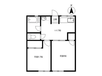 シティハイム・ツカサ(2K/1階)の間取り写真
