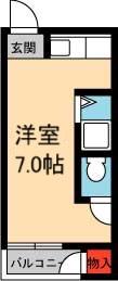 加茂ハイツ(1K/2階)の間取り写真