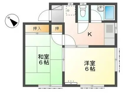 ハイム原宿(2K/2階)の間取り写真