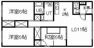 ノース・ビー3.4(3LDK/2階)の間取り写真