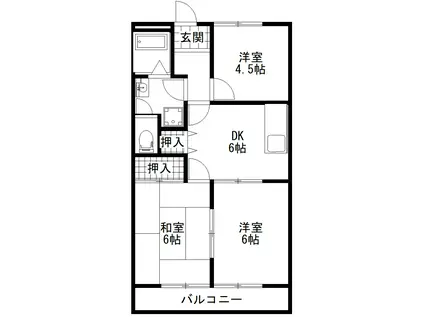 クオリティハイムエル(3DK/2階)の間取り写真