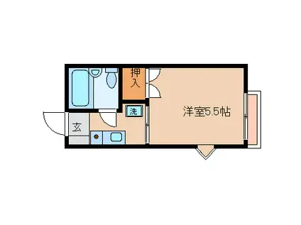 ファミーユ及川(1K/2階)の間取り写真