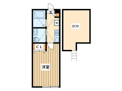 ニド リリコ(1K/1階)の間取り写真