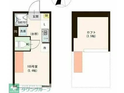 カーサ エスト 小岩(ワンルーム/1階)の間取り写真