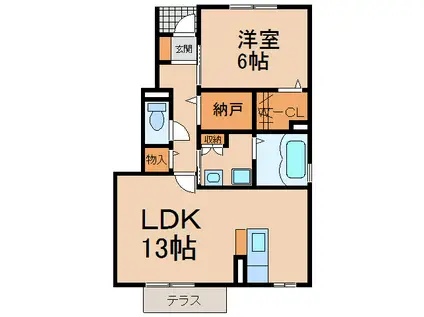 コージーコート(1LDK/1階)の間取り写真
