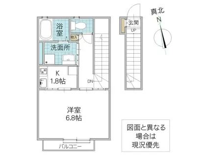 インレット荒川沖II B棟(1K/2階)の間取り写真