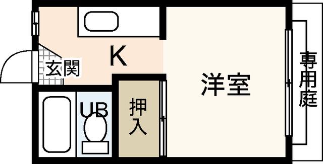 メゾン吉島(1K/1階)の間取り写真
