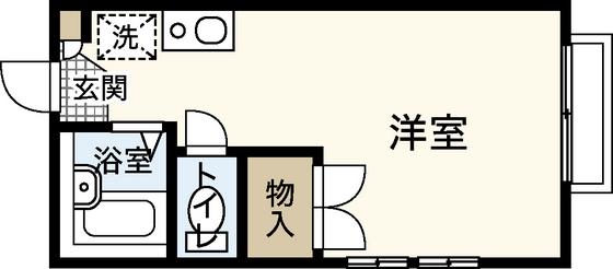 レオパレス松浦(ワンルーム/1階)の間取り写真