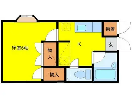 センチュリーハウス津志田B(1K/2階)の間取り写真