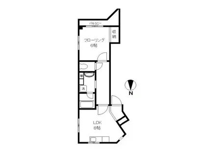 ダイヤビル(1LDK/4階)の間取り写真