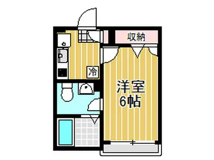 GLICINA(1K/2階)の間取り写真