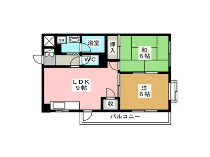 サンテラス司(2LDK/1階)の間取り写真