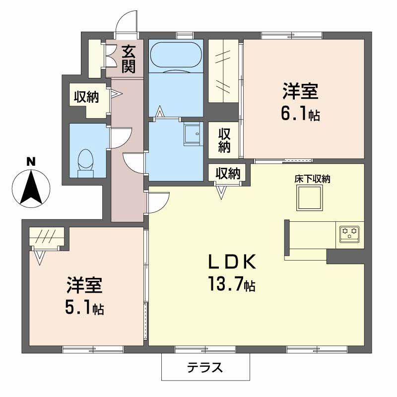 エルドラド凌(2LDK/1階)の間取り写真
