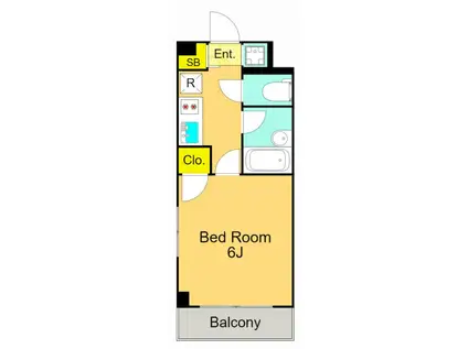 アルトゥーラ山王(1K/1階)の間取り写真