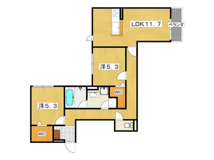 D-ROOM枚方上之町PJ(2LDK/2階)の間取り写真
