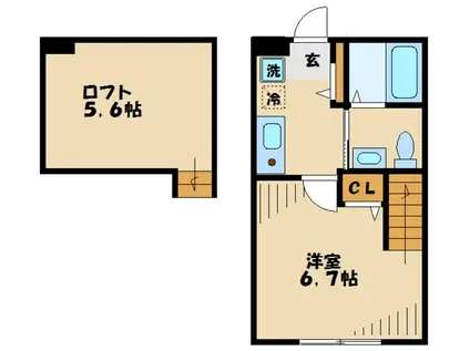 メゾンアヴニール(1K/1階)の間取り写真