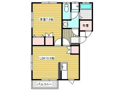 セレーネ(1LDK/1階)の間取り写真