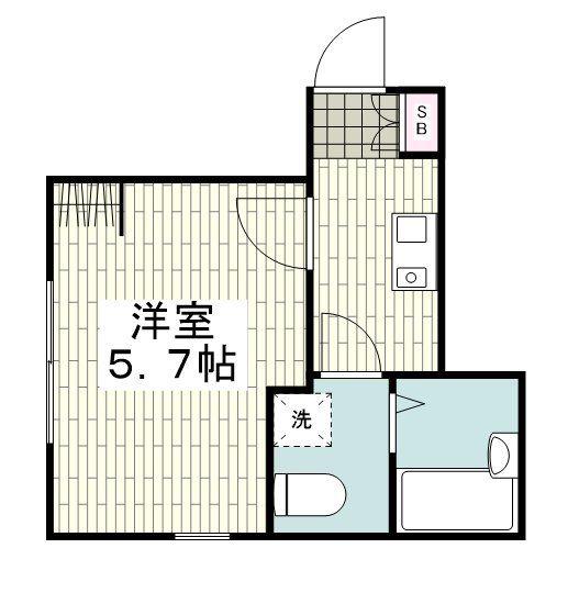 ガーデンヒルズ本牧町(1K/1階)の間取り写真