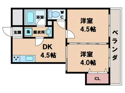 ファイブメゾン慕絵樹(2DK/2階)の間取り写真