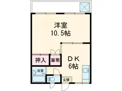 オーエイハイツ(1DK/2階)の間取り写真