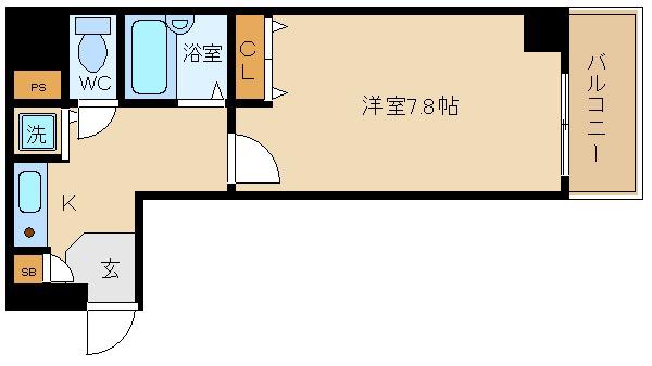 プレサンス神戸メリケンパーク前(1K/10階)の間取り写真