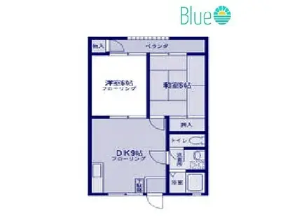 シャレー杉山(2DK/2階)の間取り写真