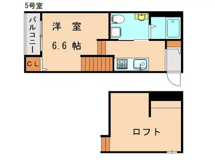 VIVRE 松香台(ワンルーム/2階)の間取り写真