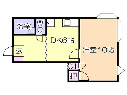 サンハイツ坂口(1DK/2階)の間取り写真