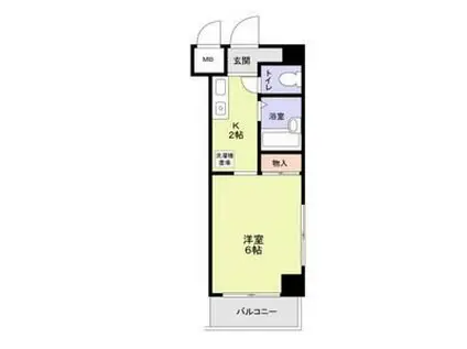 フローレス中原3(1K/1階)の間取り写真