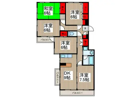 メゾンクレール(5DK/3階)の間取り写真