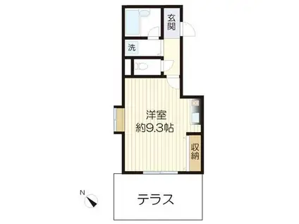 アザレ東三田壱番館(ワンルーム/1階)の間取り写真