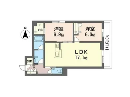 デア グランツ(2LDK/2階)の間取り写真