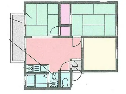 アメニティハウス弐番館(3DK/1階)の間取り写真