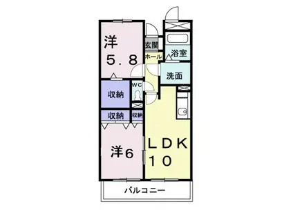 パルテール桑の木(2LDK/3階)の間取り写真