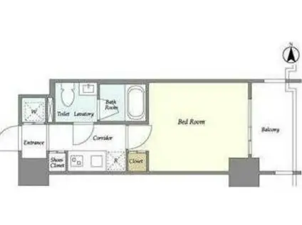 プラシア北千住(1K/9階)の間取り写真