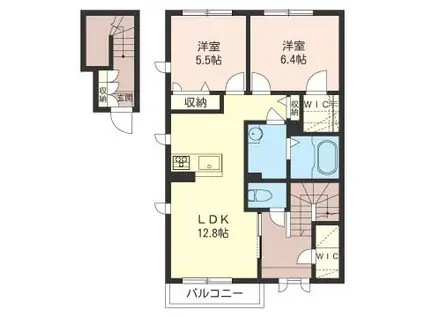 コンフォーティア(2LDK/2階)の間取り写真