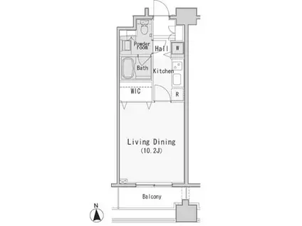 レジディア西麻布(1K/5階)の間取り写真