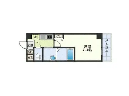 HII西明石(1K/6階)の間取り写真