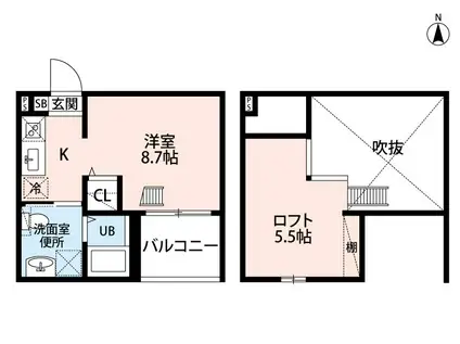 BON NE FRAISE(ワンルーム/1階)の間取り写真