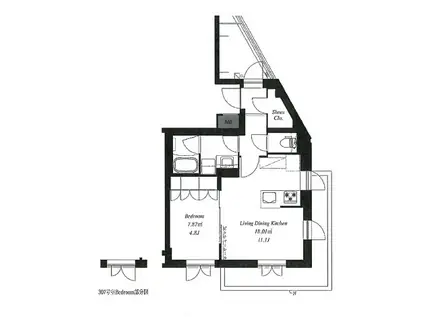 フレンシア学芸大学(1LDK/3階)の間取り写真