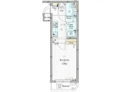 LELION池袋椎名町(1K/5階)の間取り写真