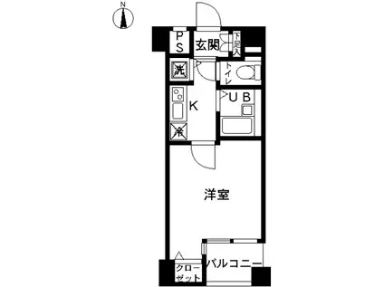 スカイコート大島(1K/3階)の間取り写真