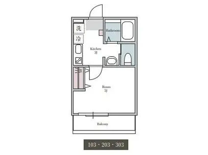 OP-TION GION(1K/1階)の間取り写真