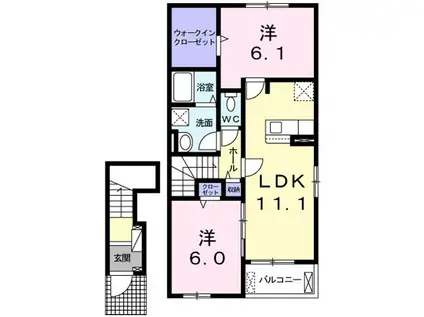 PONO IV(2LDK/2階)の間取り写真